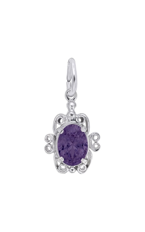 Rembrandt Charms Sterling Silver Filigree February Charm