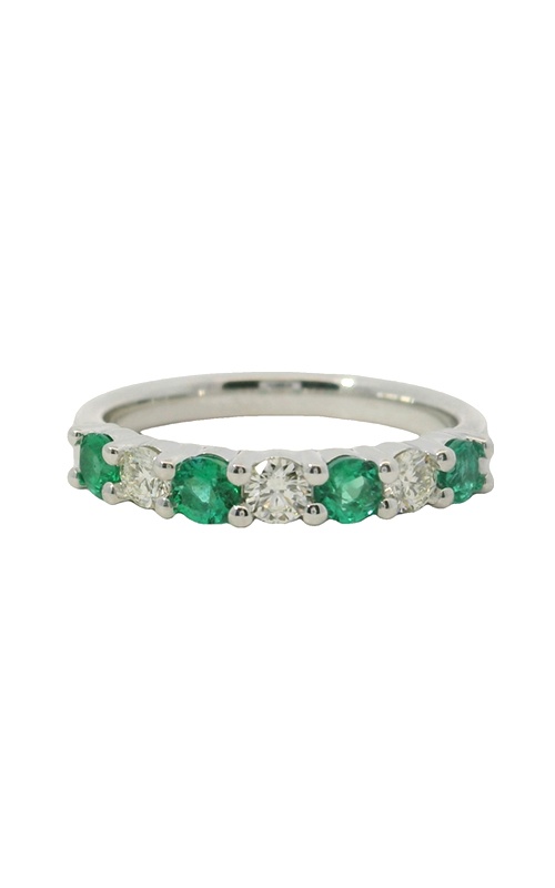 Albert's 14k White Gold .38ctw Emerald and .30ctw Diamond Band R7008-EM-14W