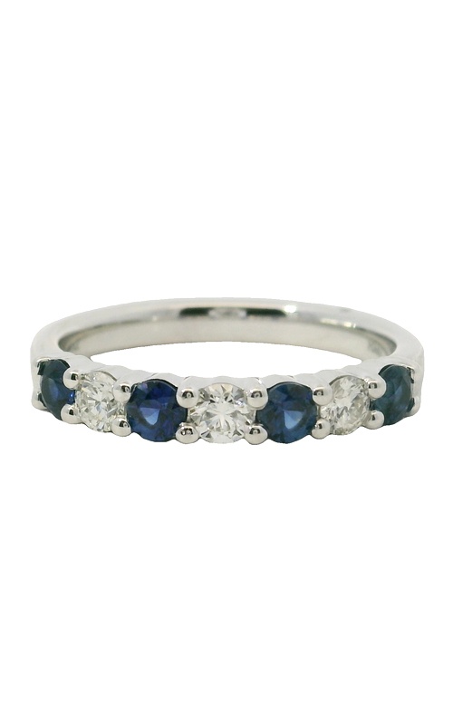 Albert's 14k White Gold .52ctw Blue Sapphire and .30ctw Diamond Band R7008-SP-WG