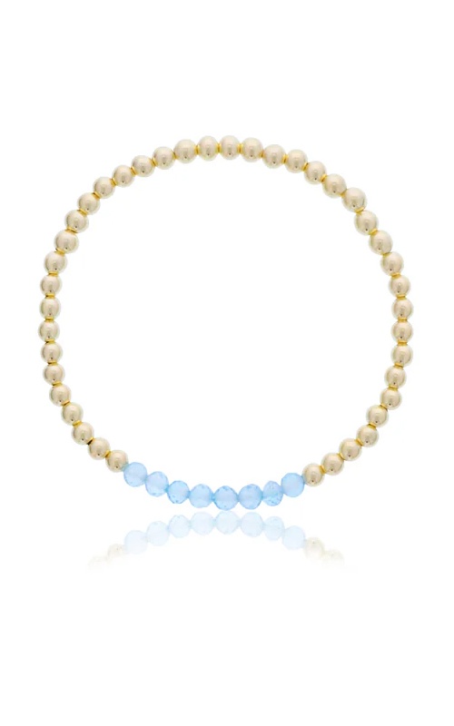 Dee Berkley 4mm Gold Filled Beads 4mm Faceted Blue Topaz Bar Bracelet DBJ-BRC-GFBAR/TPZ
