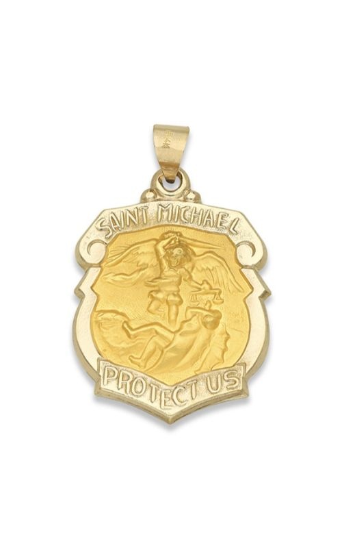 Albert's 14k Yellow Gold 24 x 21mm Saint Michael Charm M519HO