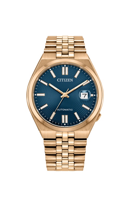 Citizen Men's TSUYOSA 60 Rose Tone Blue Dial Automatic Watch NK0023-57L
