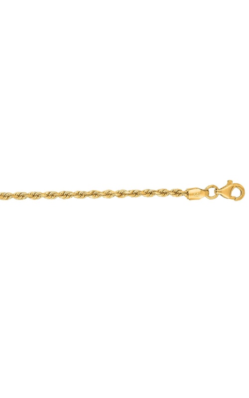 Albert's 14k Yellow Gold 18'' 2mm Solid Diamond Cut Rope Chain ROY016-18