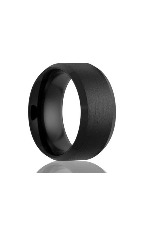 Heavy Stone 8mm Black Ceramic Satin Wedding Band - Size 11 - 8BC107-11