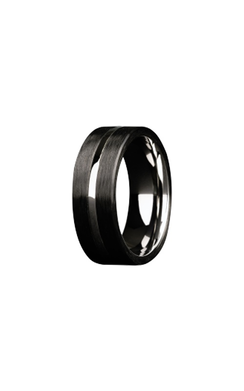 Heavy Stone 8mm Cobalt Overlay and 3mm Natural Carbon Fiber Wedding Band - Size 12 - Q8C188:CF3-X2-12