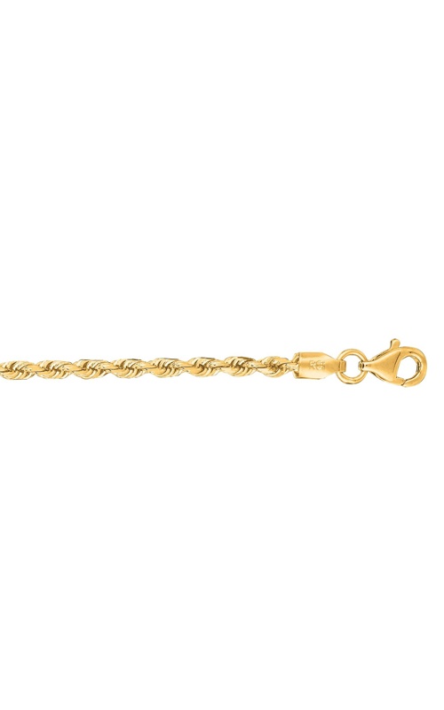 Albert's 10k Yellow Gold 20'' 2.5mm Diamond Cut Rope Chain with Lobster Clasp 018ROY-20