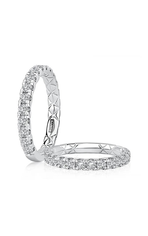 A. Jaffe 18k White Gold 1ctw G VS Diamond 3/4 Way Quilted Wedding Band WRC3675FT/100