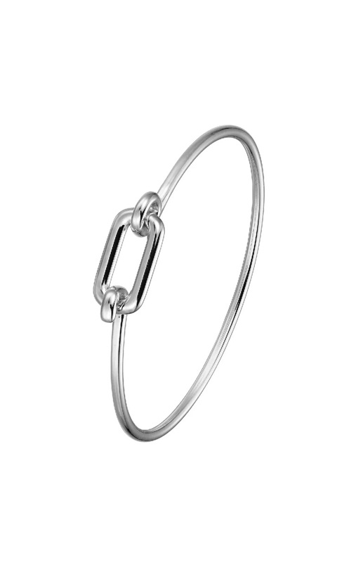 Elle Sterling Silver 6.75'' 19x10mm Rectangle Bangle Bracelet B10334
