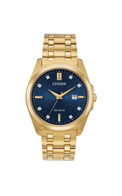 Citizen Men's Peyten Gold Tone Blue Dial Diamond Watch BM7103-51L