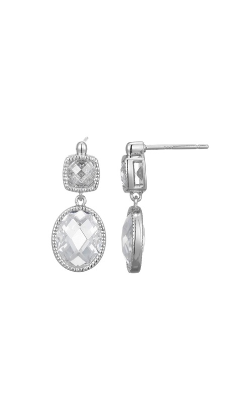Elle Jewelry Sterling Silver Essence CZ Cushion Dangle Earrings LE0134