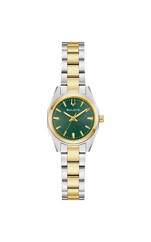 Bulova Ladies' Surveyor Green Dial Two Tone Watch 98L329