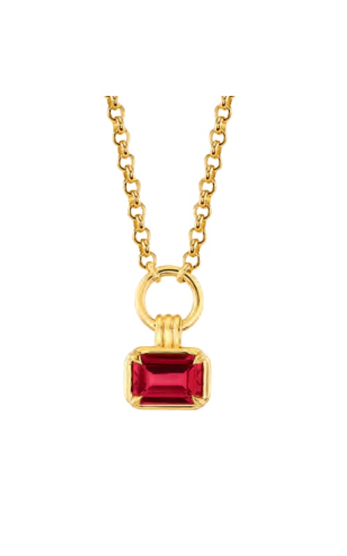 Albert's Gold Plated Created Ruby Necklace 2487921007Y-RR