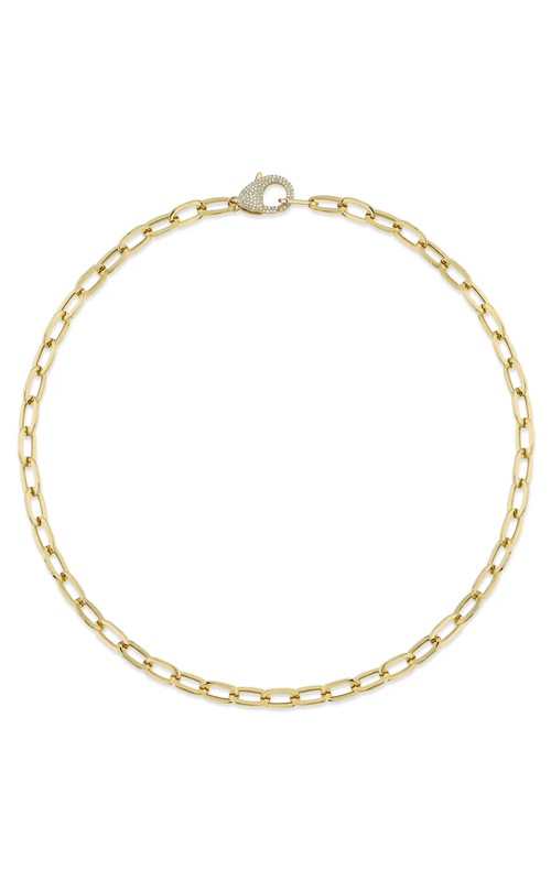 Shy Creation 14k Yellow Gold .42ctw Diamond Paperclip Link Necklace SC55023441Z15