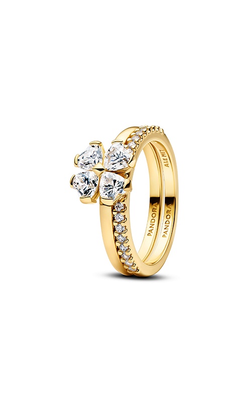 Pandora Sparkling Lucky Clover Splittable Ring 164507C01-60