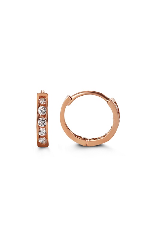 Albert's Kids 14k Rose Gold 2x10mm Hoop Earrings 4015B
