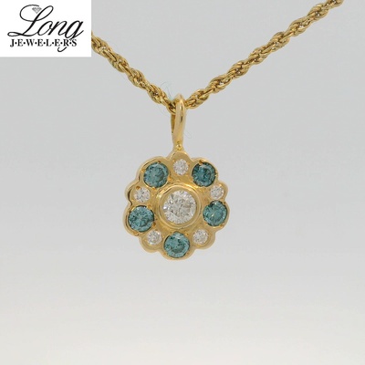 18K Yellow Gold 6 Diamond 5 Irrtd Necklace