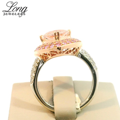 14K Pink Sapphire and Diamond Ring thumbnail 2