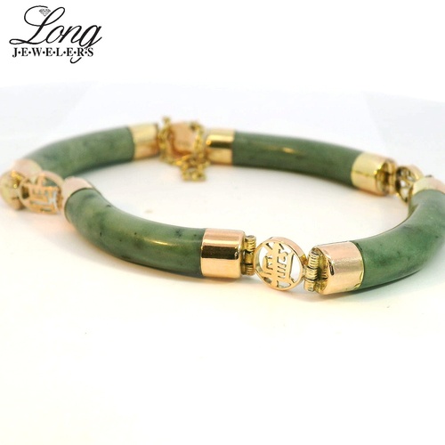 14K Yellow Gold Gemstone Bracelet: Elegant & Timeless Luxury thumbnail 1