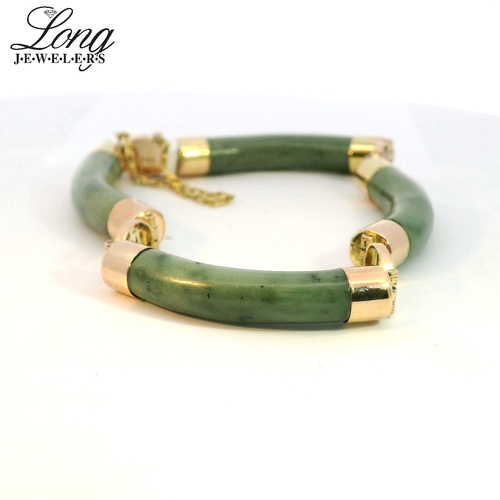 14K Yellow Gold Gemstone Bracelet: Elegant & Timeless Luxury thumbnail 2