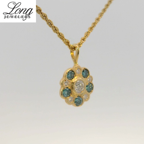 18K Yellow Gold 6 Diamond 5 Irrtd Necklace thumbnail 3