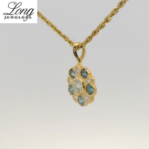 18K Yellow Gold 6 Diamond 5 Irrtd Necklace thumbnail 4