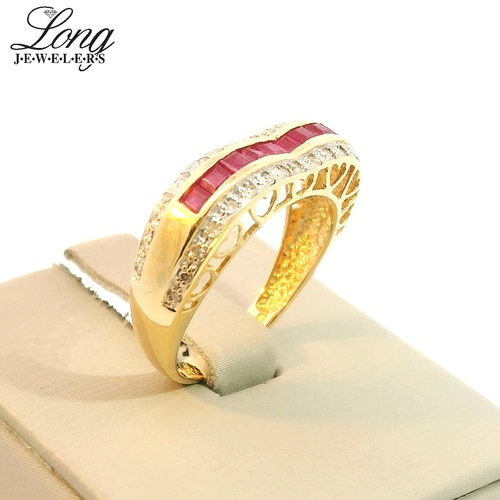 Ruby Ring w Heart Shaped Design thumbnail 2