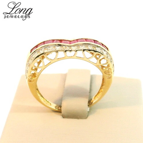 Ruby Ring w Heart Shaped Design thumbnail 4