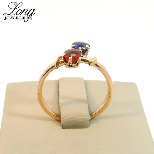 14K Gold Sapphire and Ruby Ring thumbnail 4
