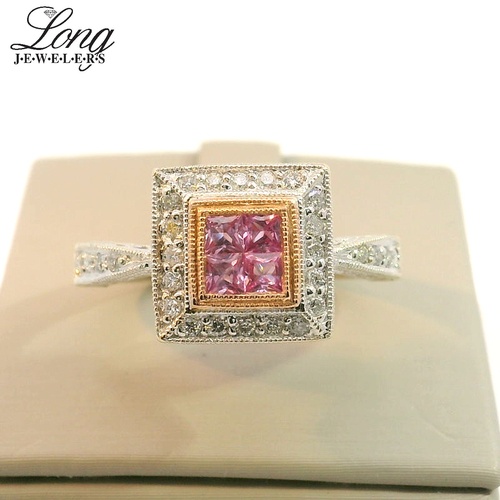 Pink Tourmaline and Diamond Ring thumbnail 1