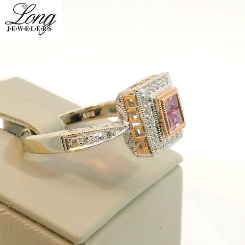 Pink Tourmaline and Diamond Ring thumbnail 3