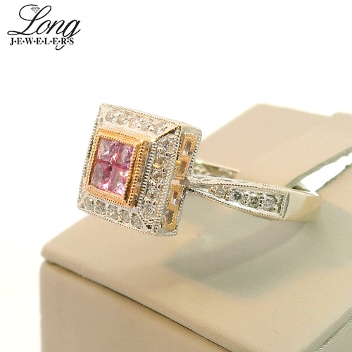 Pink Tourmaline and Diamond Ring thumbnail 4