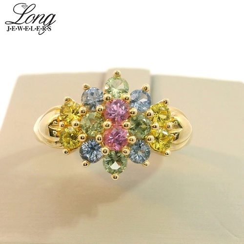 14K Gold Mixed Sapphires Ring thumbnail 1