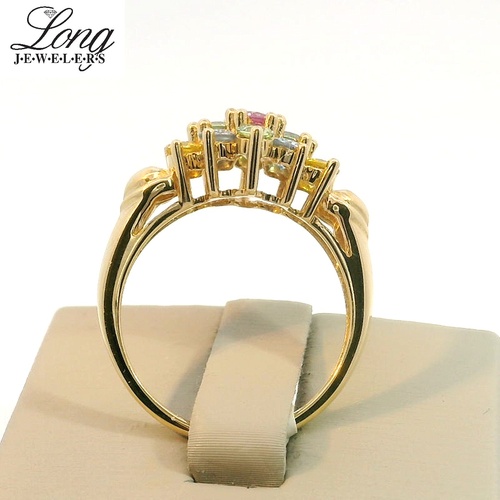 14K Gold Mixed Sapphires Ring thumbnail 2
