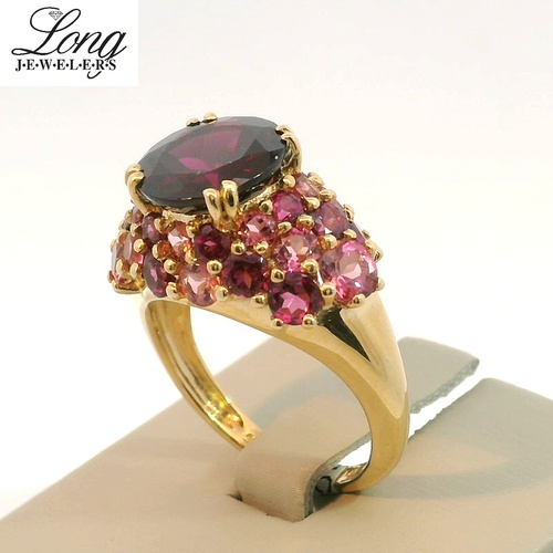 Pink Tourmaline and Garnet Ring thumbnail 3