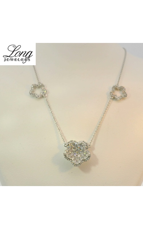 18K Gold Diamond Flower Necklace