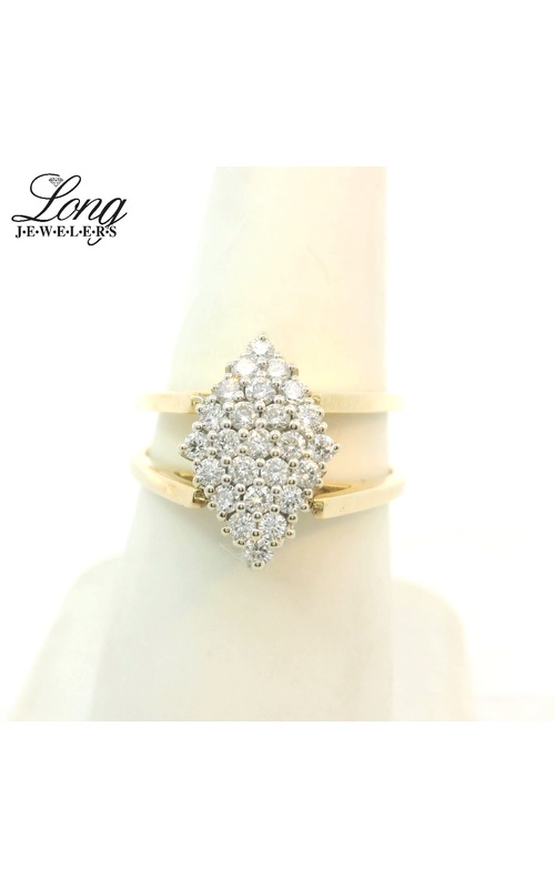 Stunning 14K White & Yellow Gold Pave Ring | Elegant Two-Tone Design