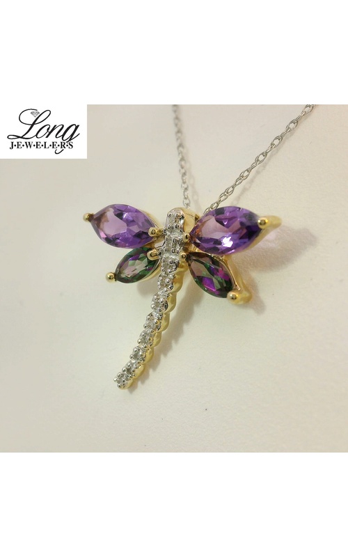 Mystic Topaz, Amethyst, Diamond Necklace