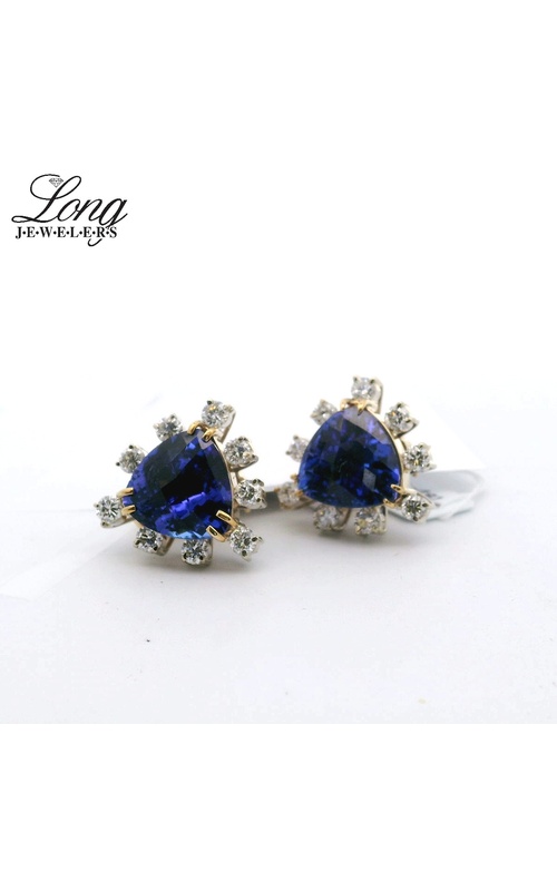 14K Tanzanite Checkerboard Gemstone Earrings: Elegant and Timeless Beauty