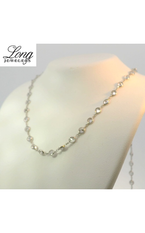 14K White Gold Cubic-Zirconia Necklace