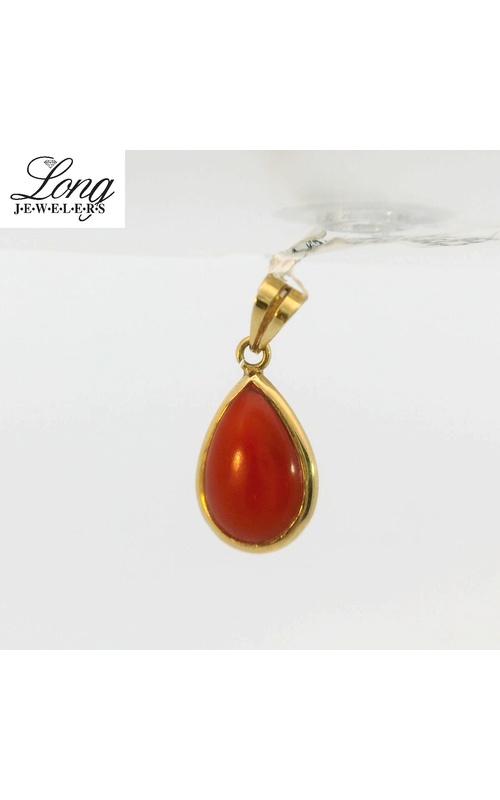 18K Yellow Gold Red Coral Pendant 18K Yellow Gold Red Coral Pendant