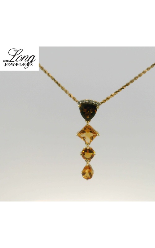 Citrine & Topaz 7 Diamond Necklace