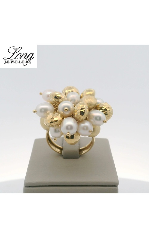 18K Yellow Gold Ring w/ Freshwater Pearls & Beads