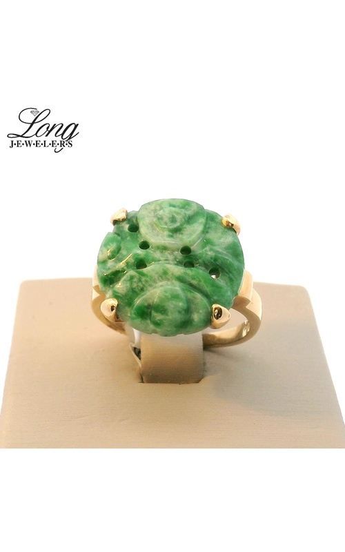 Carved Jade Flower Ring