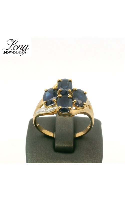 9K Yellow Gold 4 Sapphires Equal 1 Ct Weight Ring