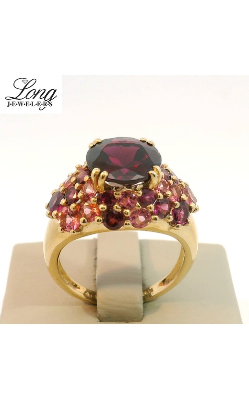 Pink Tourmaline and Garnet Ring