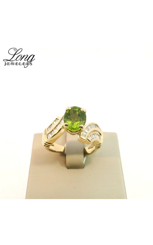 Oval Peridot & Diamond Ring
