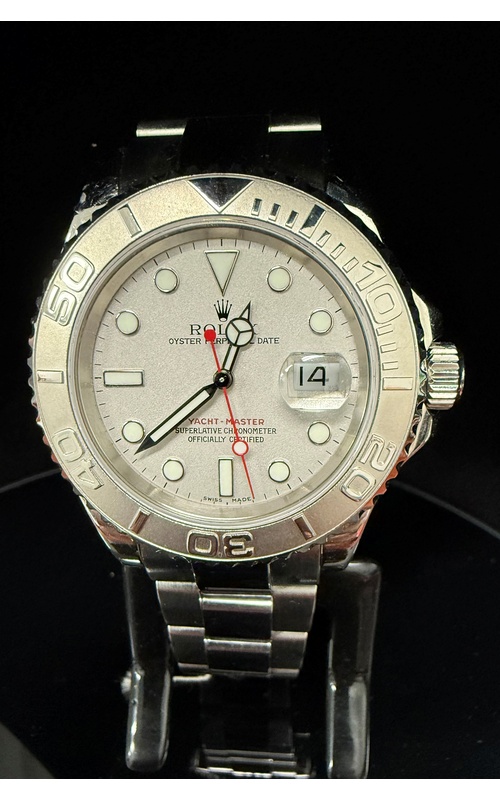 Pre-Owned Rolex Yacht Master Platinum Bezel and Dial