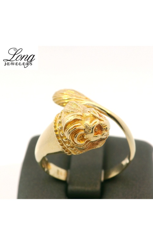14K Yellow Gold Lion Head Bypass Ring