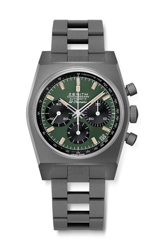 Zenith Chronomaster Titanium 37 Green Dial Titanium Strap