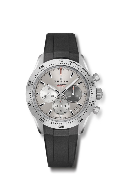 Zenith Chronomaster Titanium 17 And 40 Silver Dial Rubber Strap